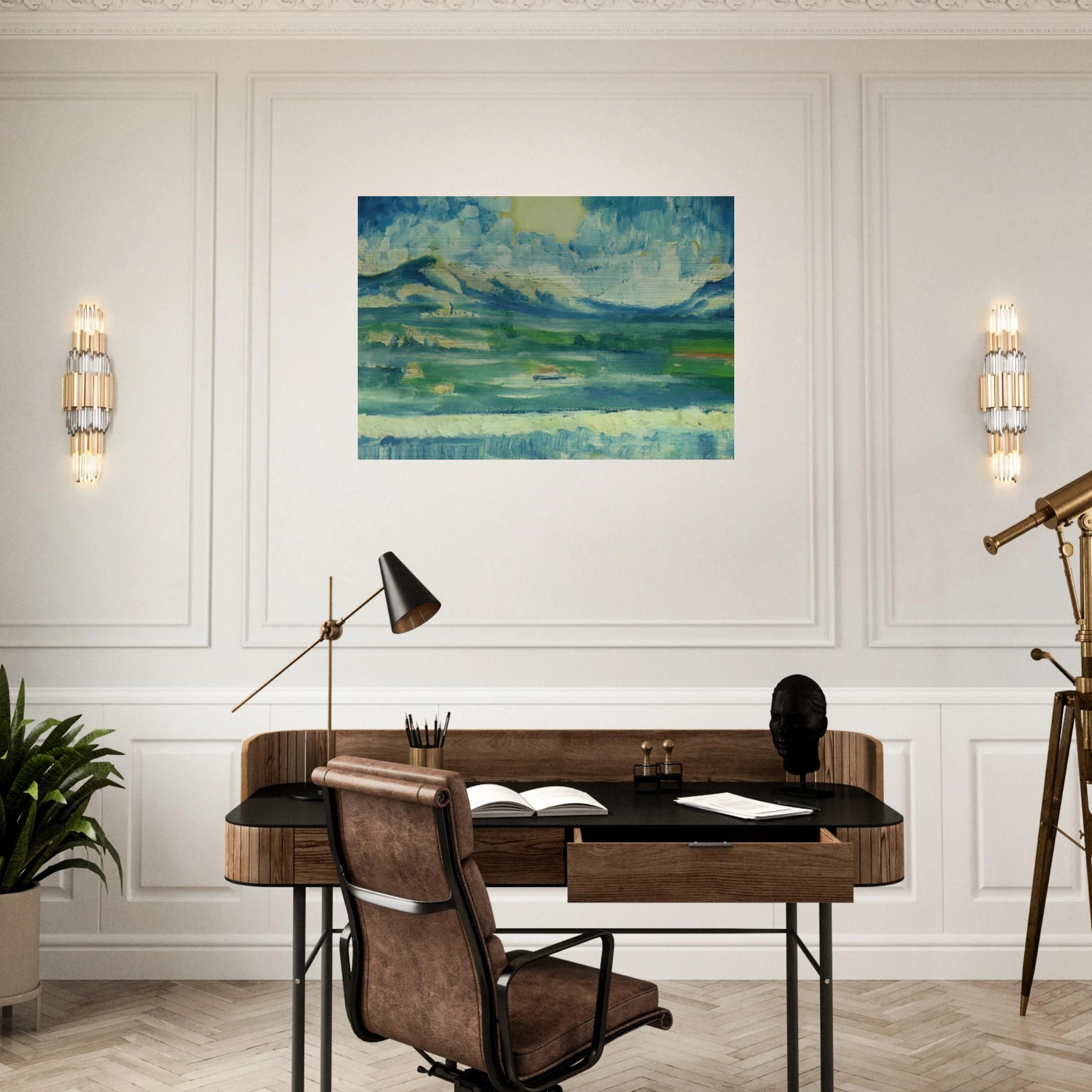 LANDSCAPE NEAR AMPURDAN 2 - Salvador Dali Brushed Aluminum Print - 70x100 cm / 28x40 inches | Salvador Dali Aluminum Print | Salvador Dali Prints