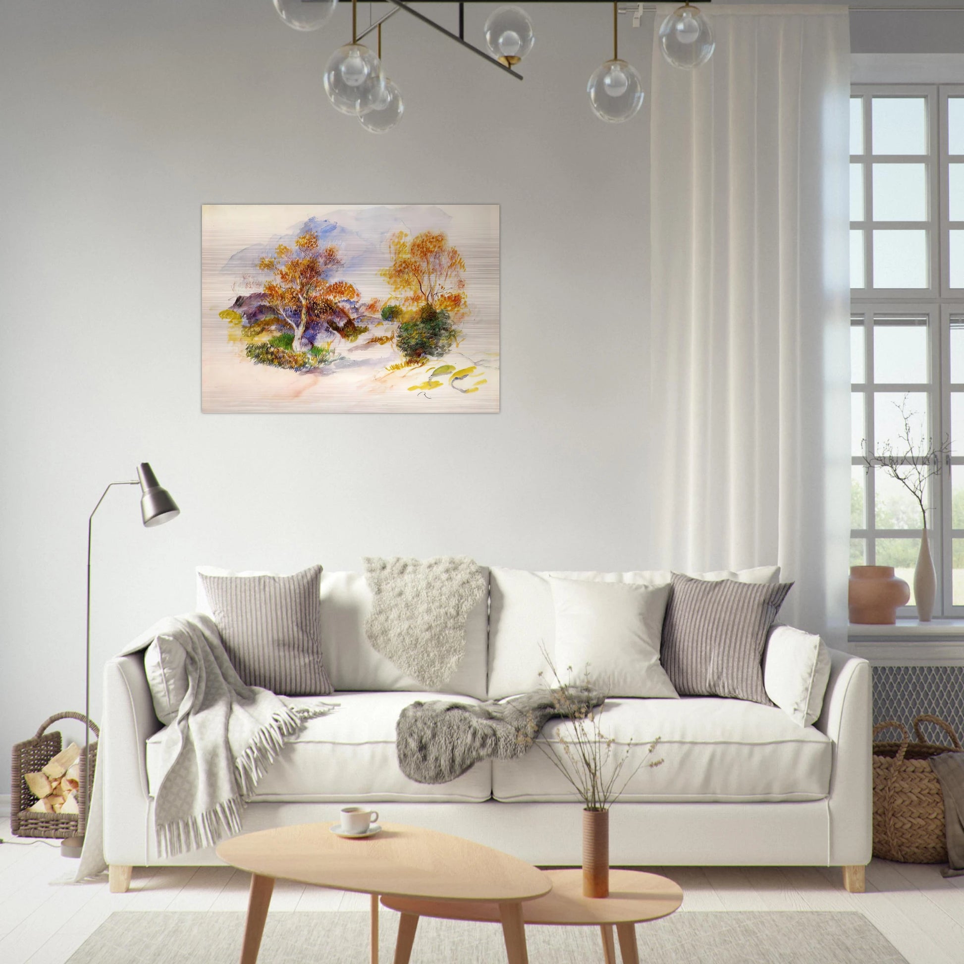 Landscape with Trees - Pierre-Auguste Renoir Brushed Aluminum Print - 70x100 cm / 28x40 inches | Pierre-Auguste Renoir Aluminum Print | Pierre-Auguste Renoir Prints