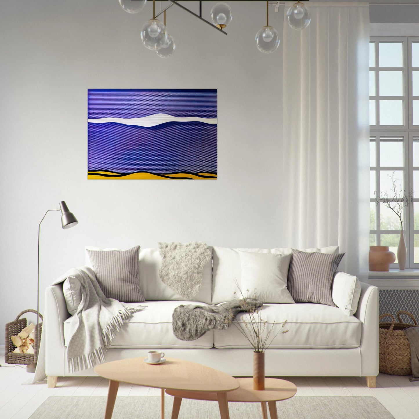 ARCTIC LANDSCAPE 1964 - Roy Lichtenstein Brushed Aluminum Print - 70x100 cm / 28x40 inches | Roy Lichtenstein Aluminum Print | Roy Lichtenstein Prints
