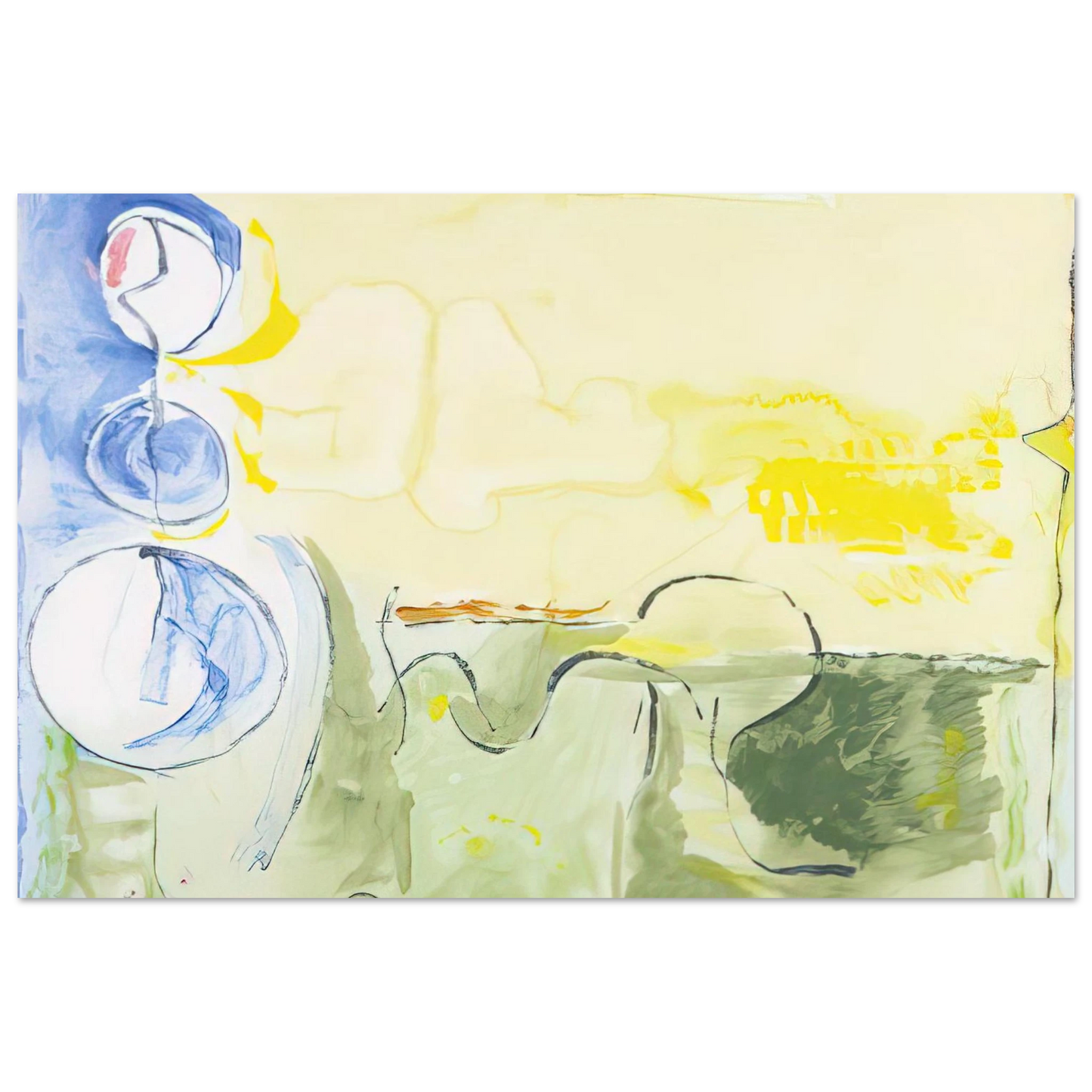 Helen Frankenthaler - Flotilla - 2006 Wall art - 50x70 cm / 20x28 inches - Premium Wooden Framed Poster With Fine Art Paper-canvas - Wood frame