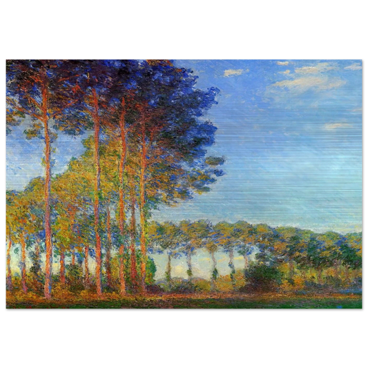 Poplars on the Banks of the River Epte, Seen from the Marsh - claude monet Brushed Aluminum Print - 70x100 cm / 28x40 inches | claude monet Aluminum Print | claude monet Prints