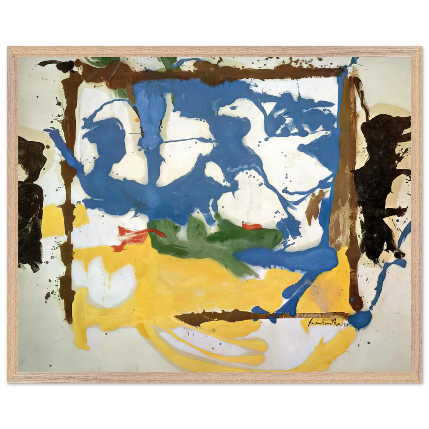 Helen Frankenthaler - Swan Lake #2 - 1961 Wall art - 30x40 cm / 12x16 inches - Fine Art Poster-canvas - -