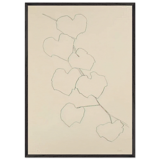 Grape Leaves II - Ellsworth Kelly 70x100 cm / 28x40 inches Framed Art Print – Black Wooden Frame