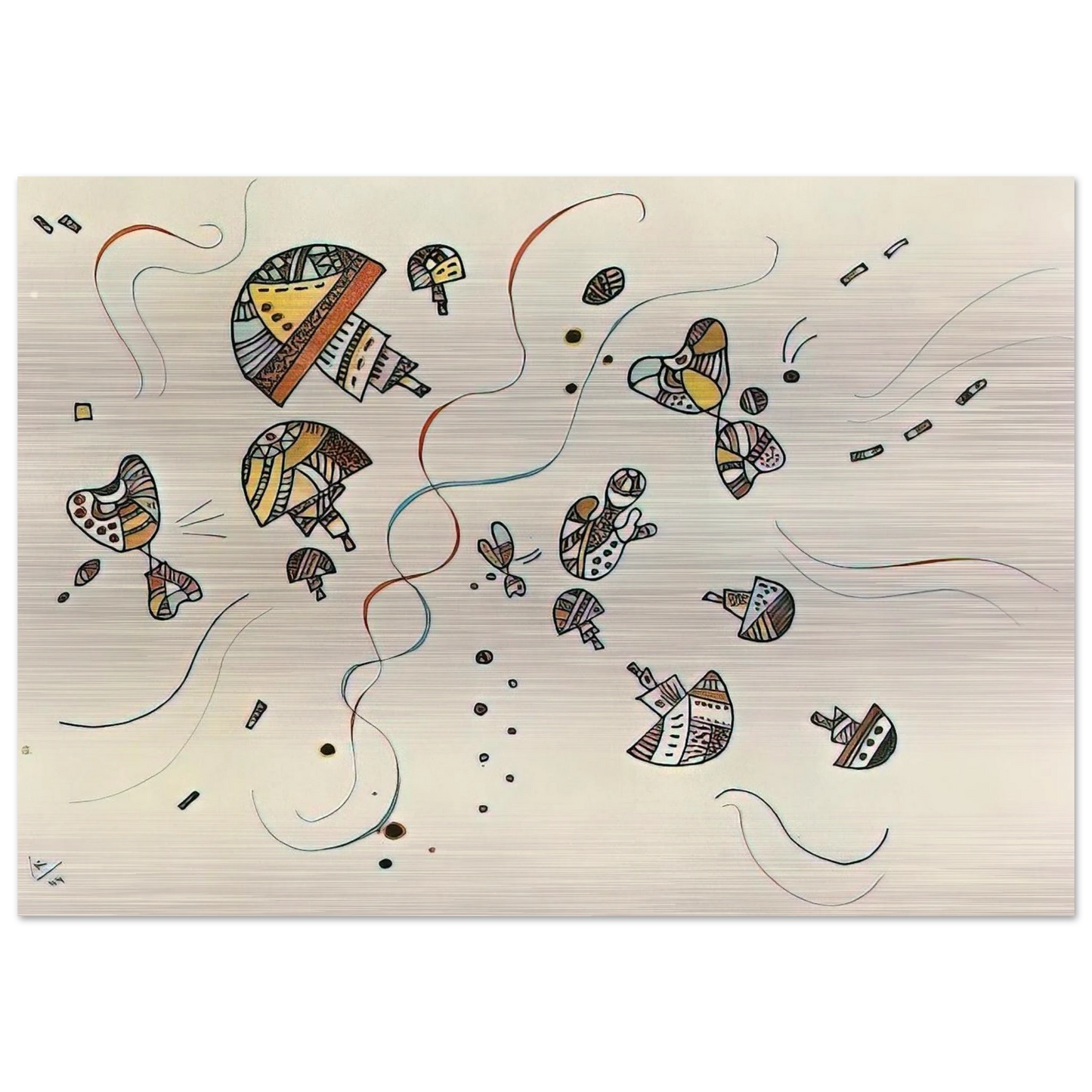 LAST WATERCOLOUR 1944 - Wassily Kandinsky Brushed Aluminum Print - 70x100 cm / 28x40 inches | Wassily Kandinsky Aluminum Print | Wassily Kandinsky Prints