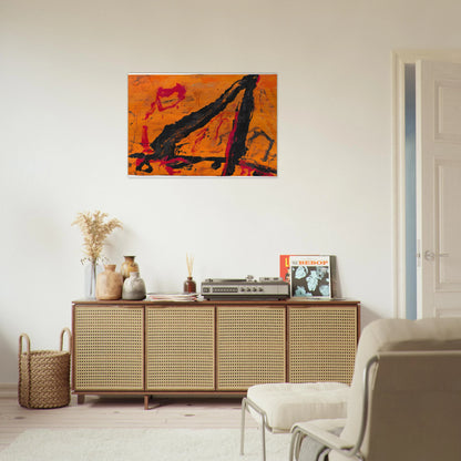 Timra - 1989 - Emil Schumacher Brushed Aluminum Print - 70x100 cm / 28x40 inches | Emil Schumacher Aluminum Print | Emil Schumacher Prints