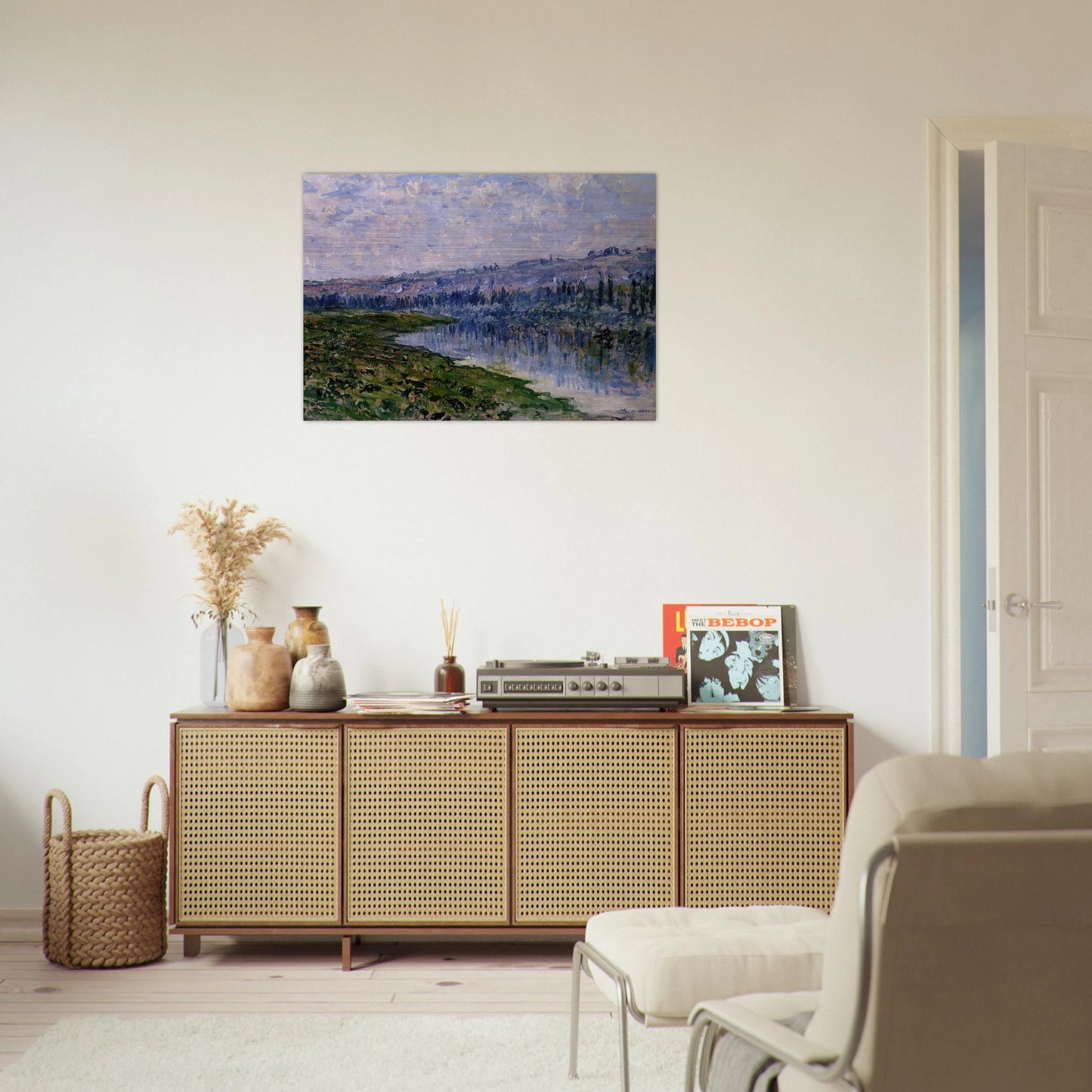 The Seine and the Chaantemesle Hills - claude monet Brushed Aluminum Print - 70x100 cm / 28x40 inches | claude monet Aluminum Print | claude monet Prints