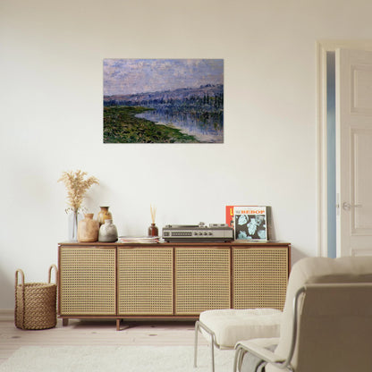 The Seine and the Chaantemesle Hills - claude monet Brushed Aluminum Print - 70x100 cm / 28x40 inches | claude monet Aluminum Print | claude monet Prints