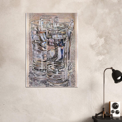 4 GLASSES 1974 - Janet Fish Brushed Aluminum Print - 70x100 cm / 28x40 inches | Janet Fish Aluminum Print | Janet Fish Prints