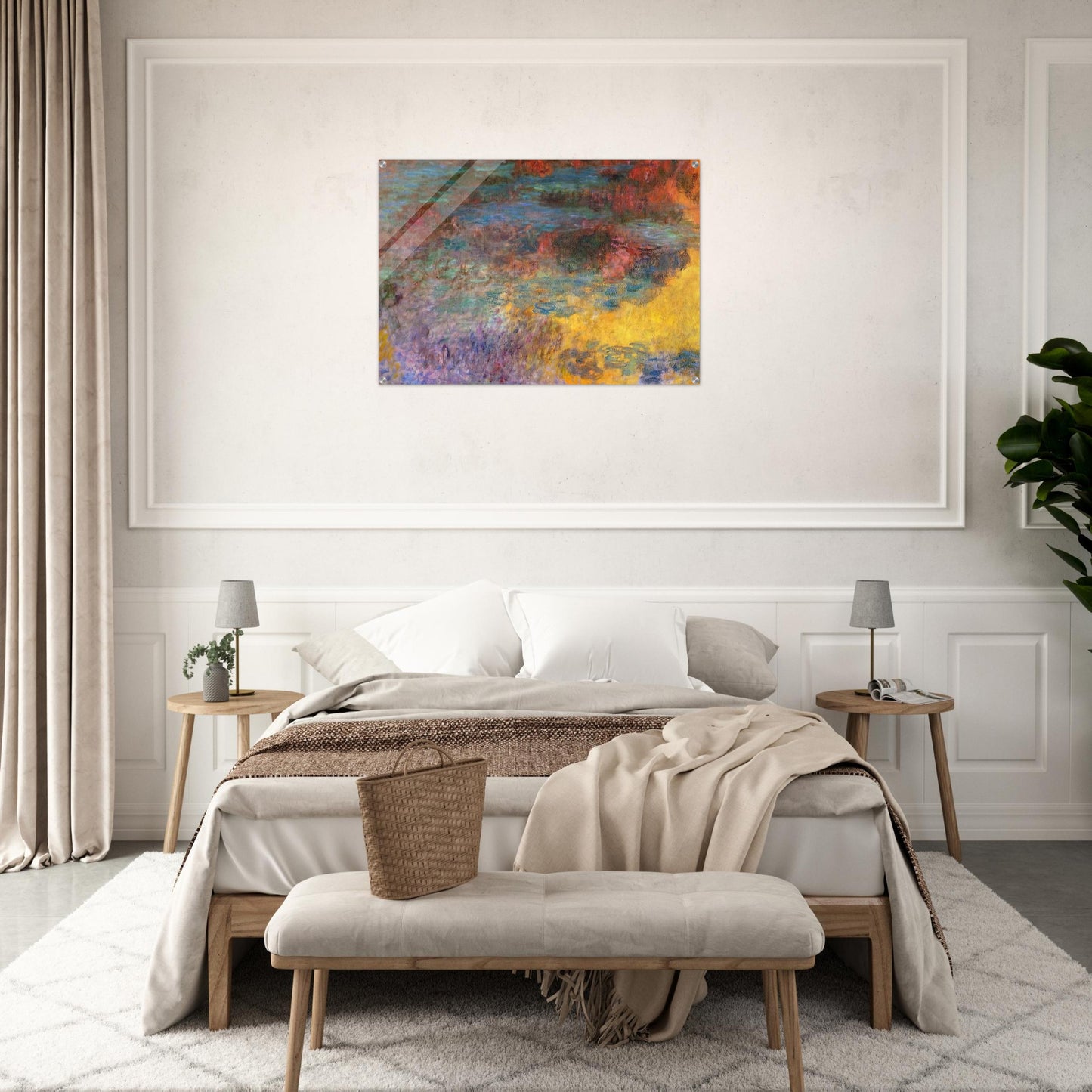 Water Lily Pond, Evening left panel - claude monet Acrylic Print - 70x100 cm / 28x40″ inches | claude monet Wall Art | claude monet Prints