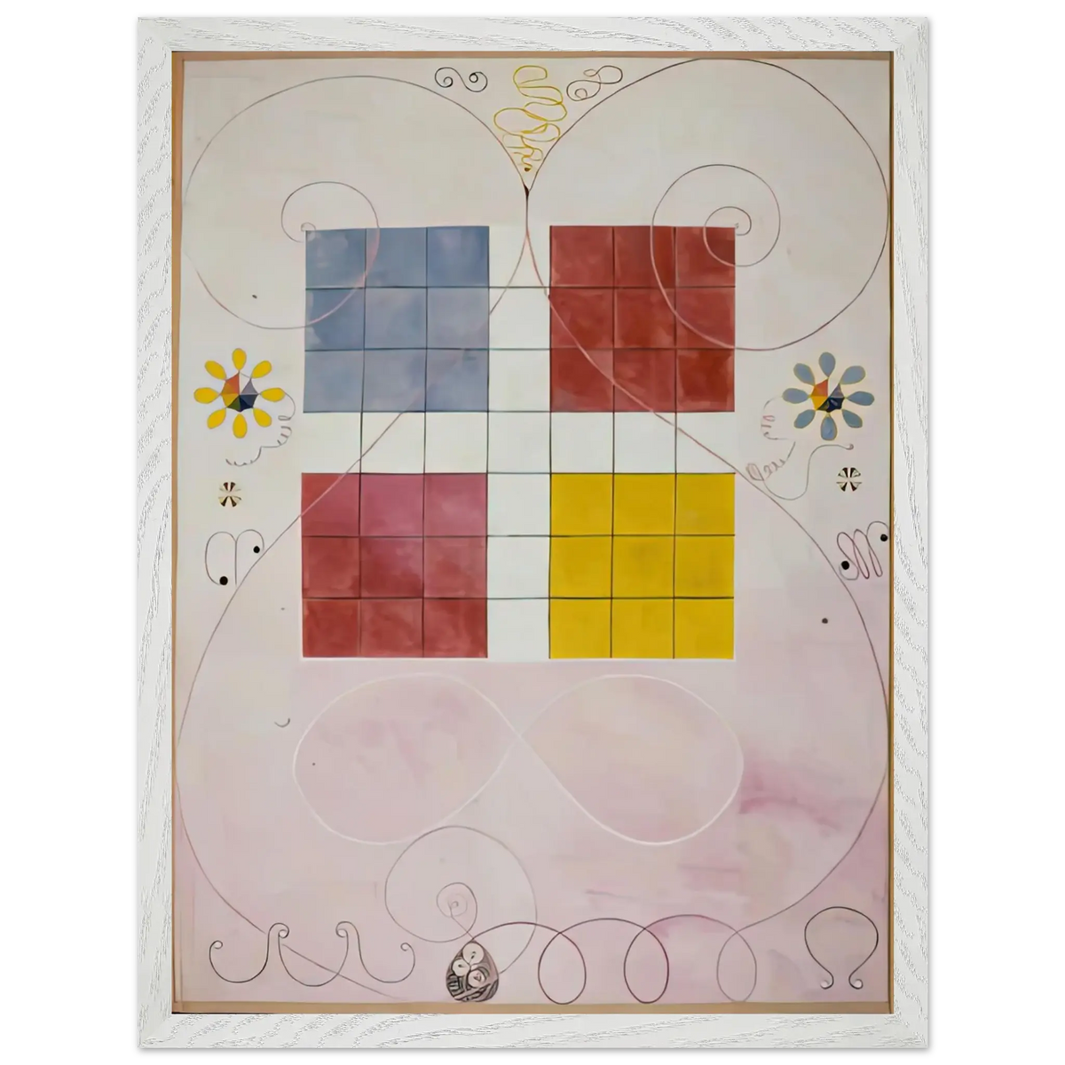 Hilma af Klint - DE TIO ST RSTA N 10 ALDERDOMEN 1907 Wall art - 13x18 cm / 5x7 Inches - Premium Wooden Framed Poster With Fine Art Paper - Black frame