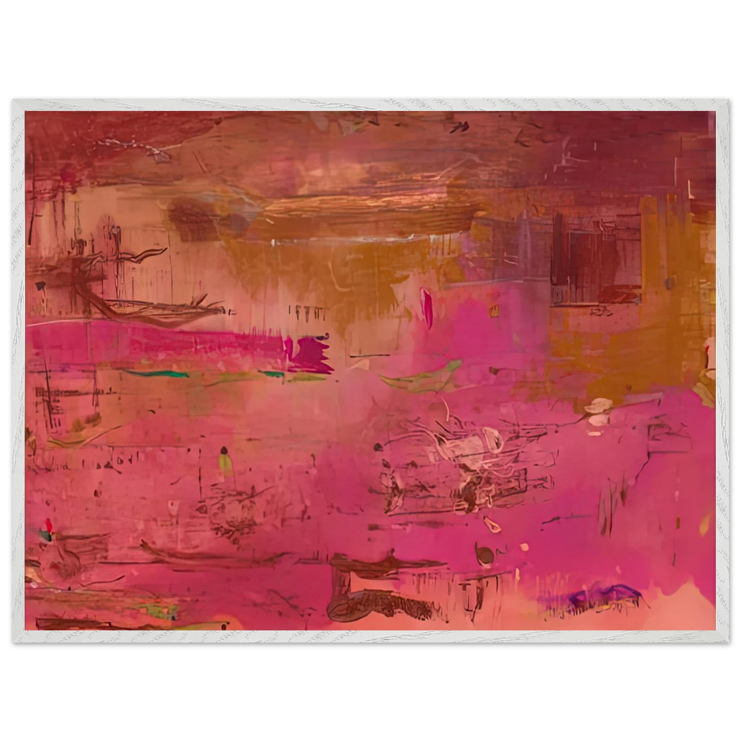Helen Frankenthaler - Dream Walk Red, 1978- Wall Art - 30x40 cm / 12x16 inches - Premium Wooden Framed Poster With Fine Art Paper-canvas - White frame