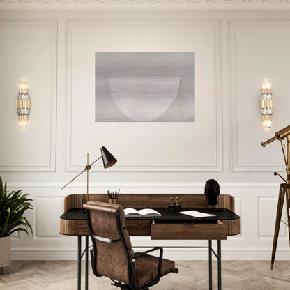 Bowl White on Grey - 1962 - William Scott Brushed Aluminum Print - 70x100 cm / 28x40 inches | William Scott Aluminum Print | William Scott Prints