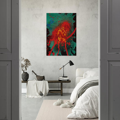 Blood Feud - 28.8.07 - 2007 - John Hoyland Brushed Aluminum Print - 70x100 cm / 28x40 inches | John Hoyland Aluminum Print | John Hoyland Prints