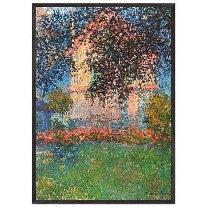 The Artists House in Argenteuil - claude monet 70x100 cm / 28x40 inches Framed Art Print – Black Wooden Frame
