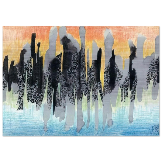 Flames - 1961 - Johannes Itten Brushed Aluminum Print - 70x100 cm / 28x40 inches | Johannes Itten Aluminum Print | Johannes Itten Prints