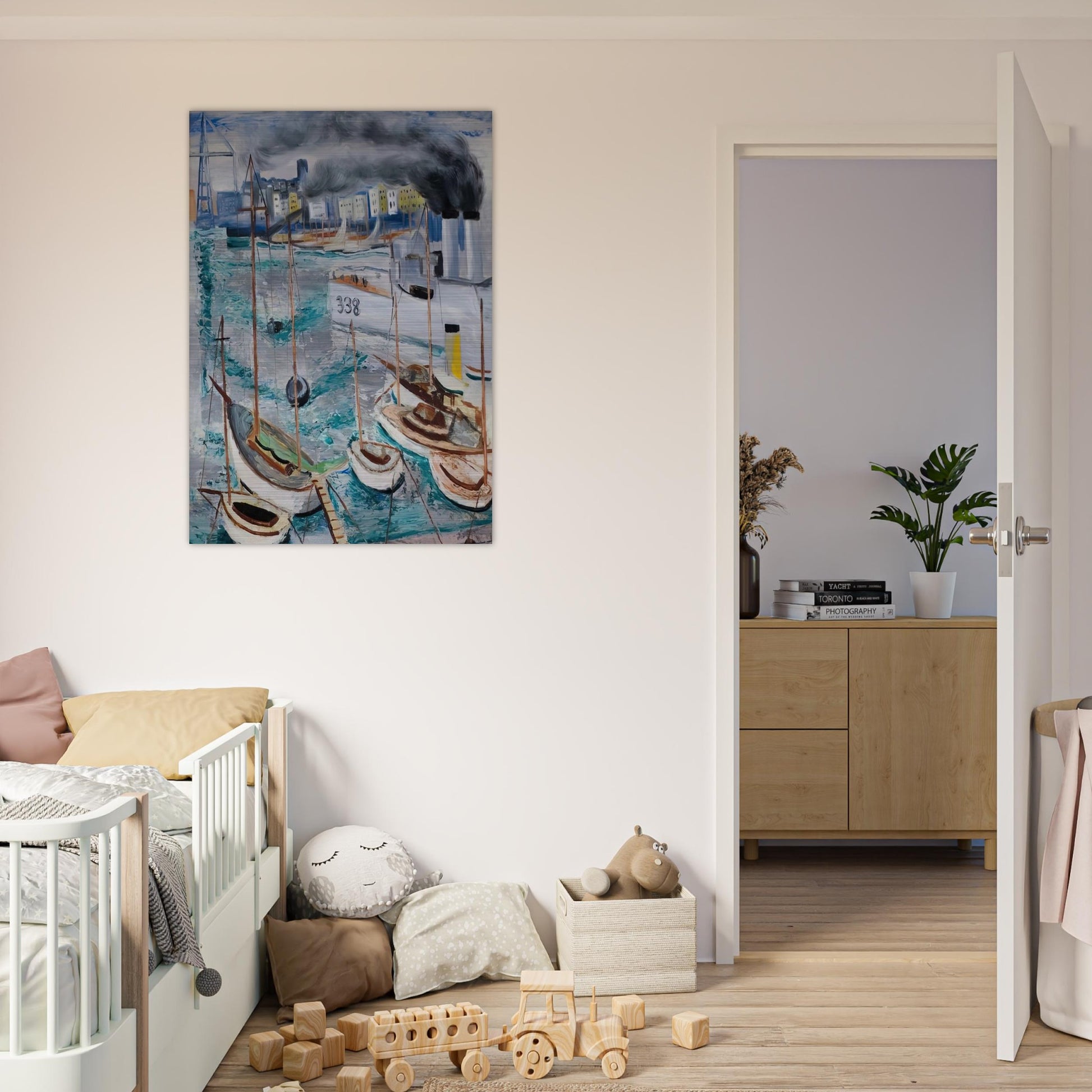 MARSEILLE PORT 1 - Moise Kisling Brushed Aluminum Print - 70x100 cm / 28x40 inches | Moise Kisling Aluminum Print | Moise Kisling Prints