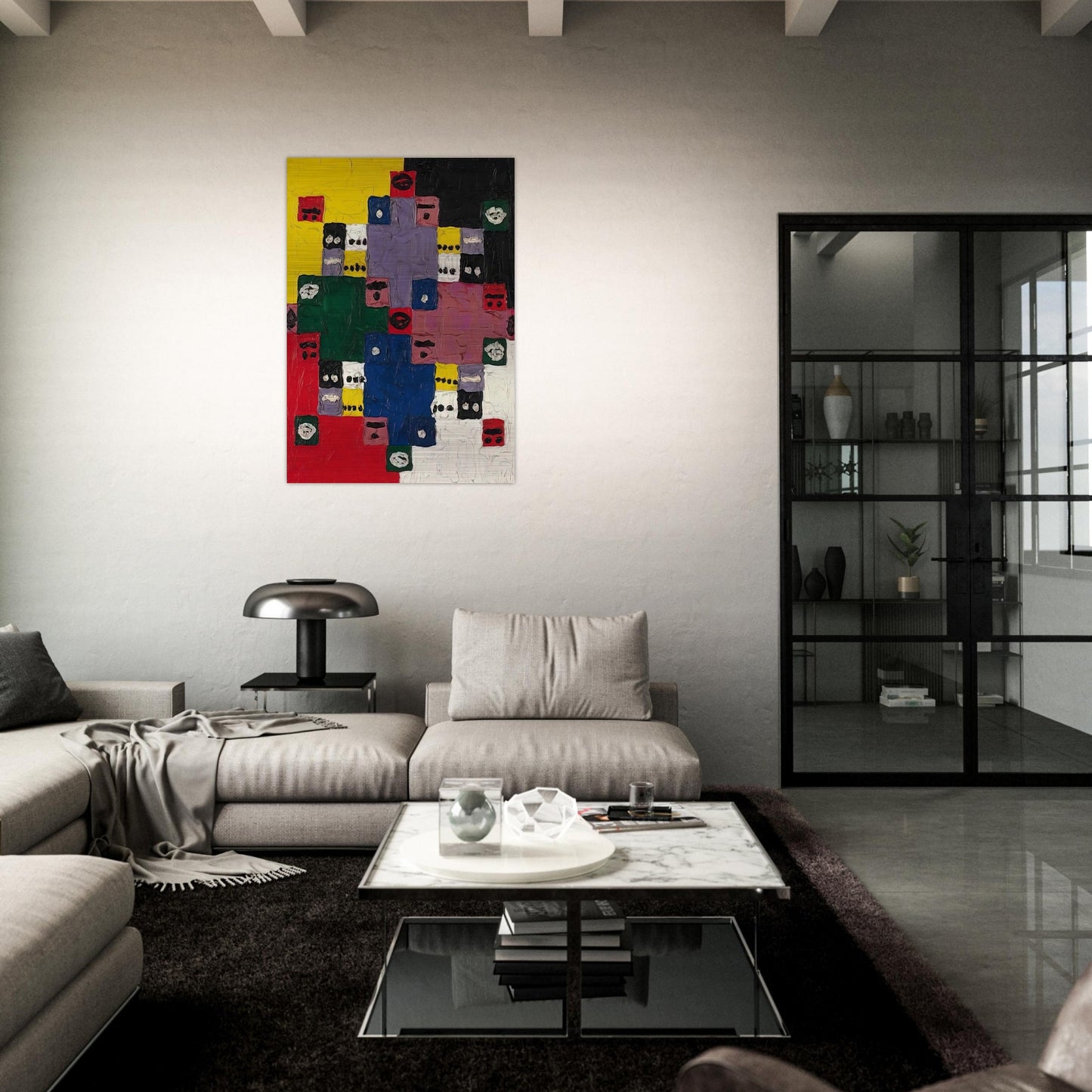 Magic 14 - 1960 - Alfred Jensen Brushed Aluminum Print - 70x100 cm / 28x40 inches | Alfred Jensen Aluminum Print | Alfred Jensen Prints