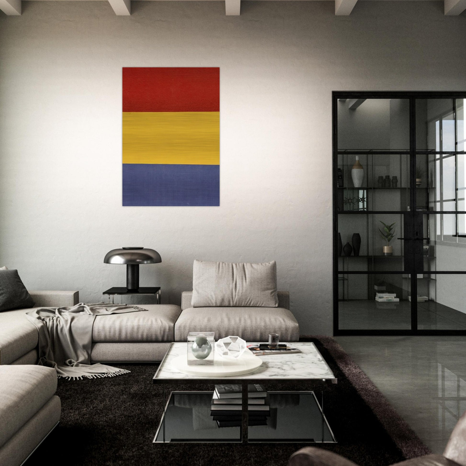 Red, Yellow, Blue - Ellsworth Kelly Brushed Aluminum Print - 70x100 cm / 28x40 inches | Ellsworth Kelly Aluminum Print | Ellsworth Kelly Prints
