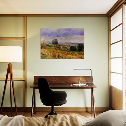Landscape Auvers sur Oise - Pierre-Auguste Renoir Brushed Aluminum Print - 70x100 cm / 28x40 inches | Pierre-Auguste Renoir Aluminum Print | Pierre-Auguste Renoir Prints