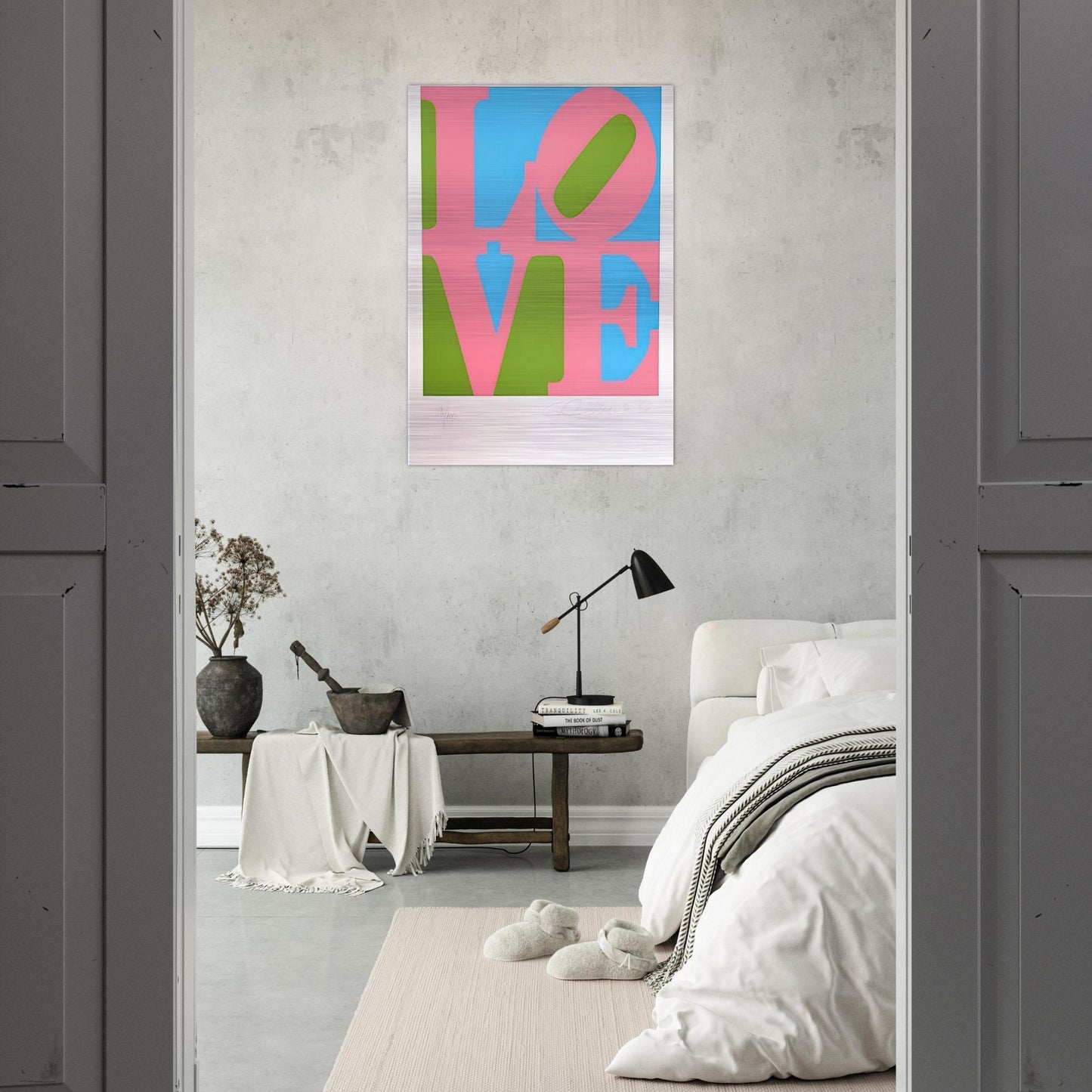 The Book of Love #11 - Robert Indiana Brushed Aluminum Print - 70x100 cm / 28x40 inches | Robert Indiana Aluminum Print | Robert Indiana Prints