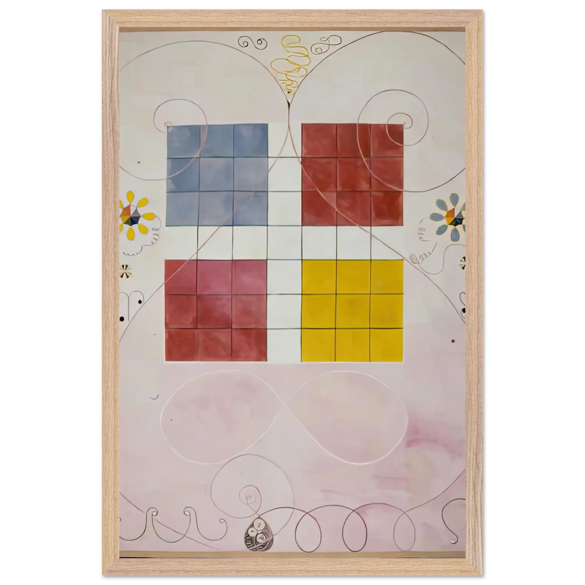 Hilma af Klint - DE TIO ST RSTA N 10 ALDERDOMEN 1907 Wall art - 20x25 cm / 8x10 Inches - Premium Wooden Framed Poster With Fine Art Paper - Black frame