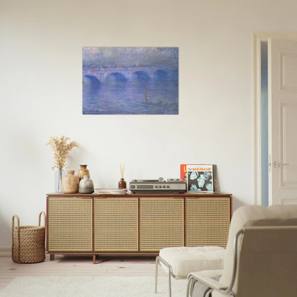 Waterloo Bridge in the Fog - claude monet Brushed Aluminum Print - 70x100 cm / 28x40 inches | claude monet Aluminum Print | claude monet Prints