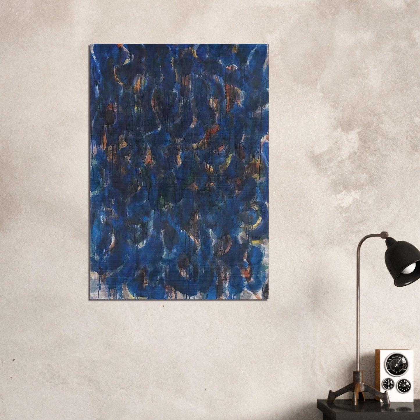 Blue and Red - Sam Francis Brushed Aluminum Print - 70x100 cm / 28x40 inches | Sam Francis Aluminum Print | Sam Francis Prints