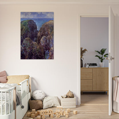 Group of Rocks at Port-Goulphar - claude monet Brushed Aluminum Print - 70x100 cm / 28x40 inches | claude monet Aluminum Print | claude monet Prints
