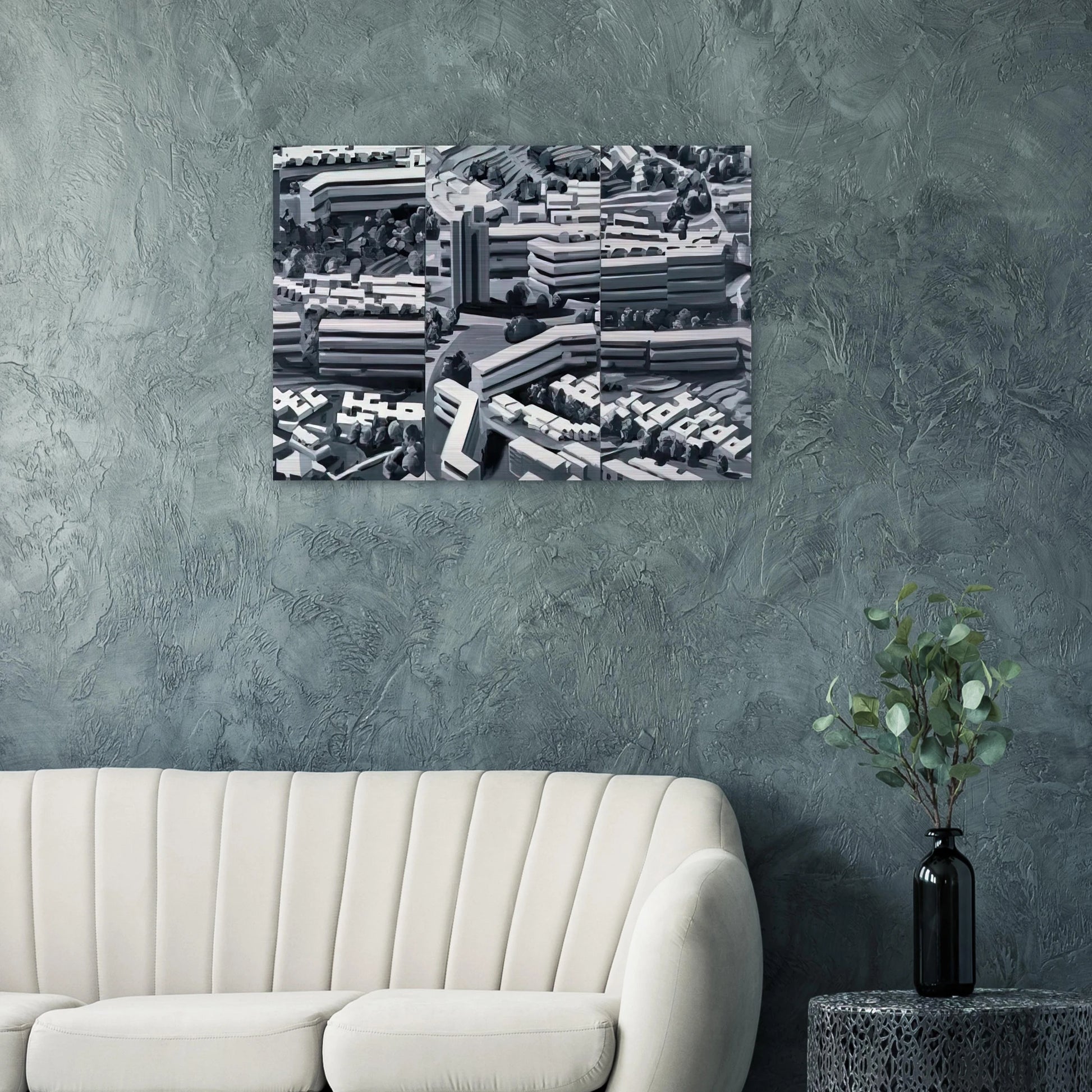 TOWNSCAPE TR 1969 - Gerhard Richter Brushed Aluminum Print - 70x100 cm / 28x40 inches | Gerhard Richter Aluminum Print | Gerhard Richter Prints