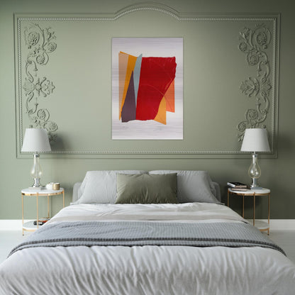 Red Line I - 1979 - Larry Zox Brushed Aluminum Print - 70x100 cm / 28x40 inches | Larry Zox Aluminum Print | Larry Zox Prints