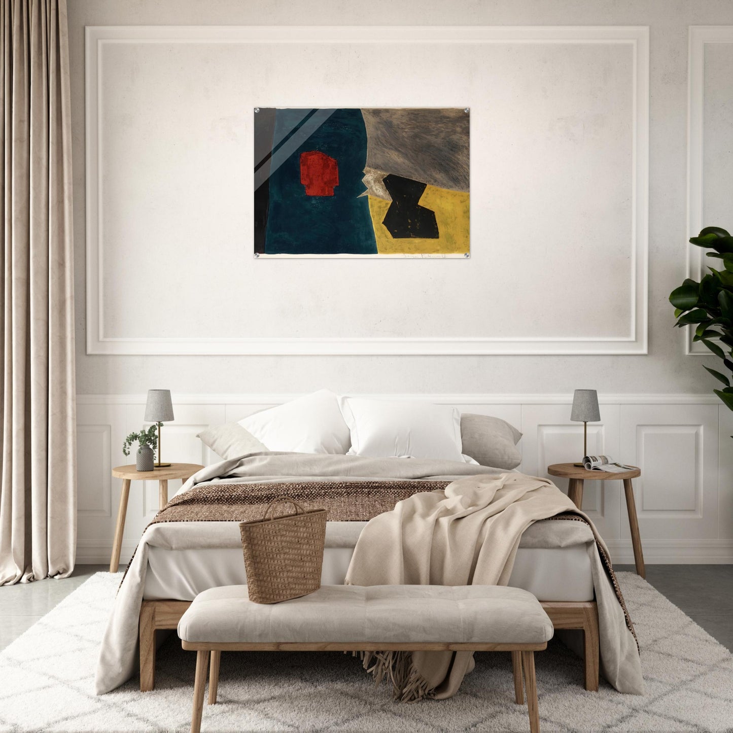 Composition bleue, jaune et grise - 1958 - Serge Poliakoff Acrylic Print - 70x100 cm / 28x40″ inches