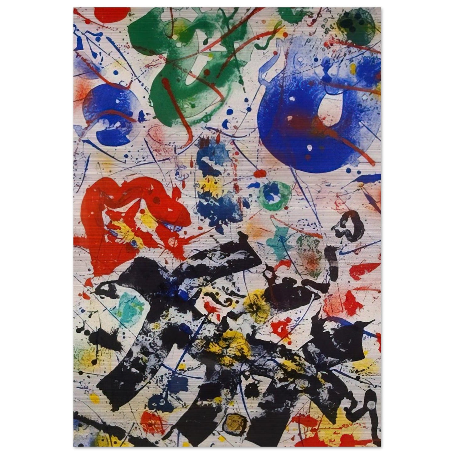 Untitled  SF 357  - Sam Francis Brushed Aluminum Print - 70x100 cm / 28x40 inches | Sam Francis Aluminum Print | Sam Francis Prints