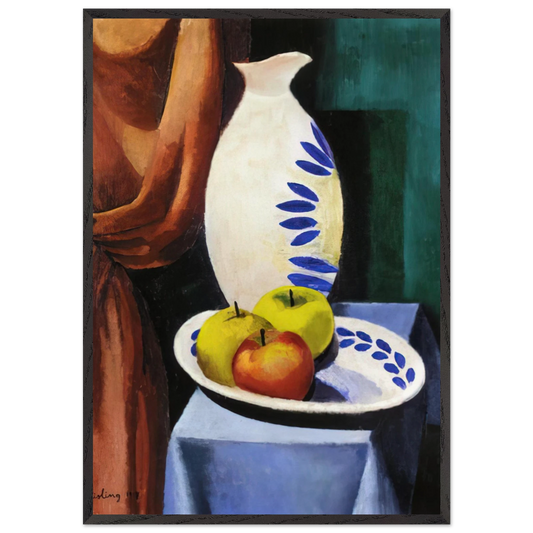 STILL LIFE WITH WHITE PITCHER 1917 - Moise Kisling 70x100 cm / 28x40 inches Framed Art Print – Black Wooden Frame