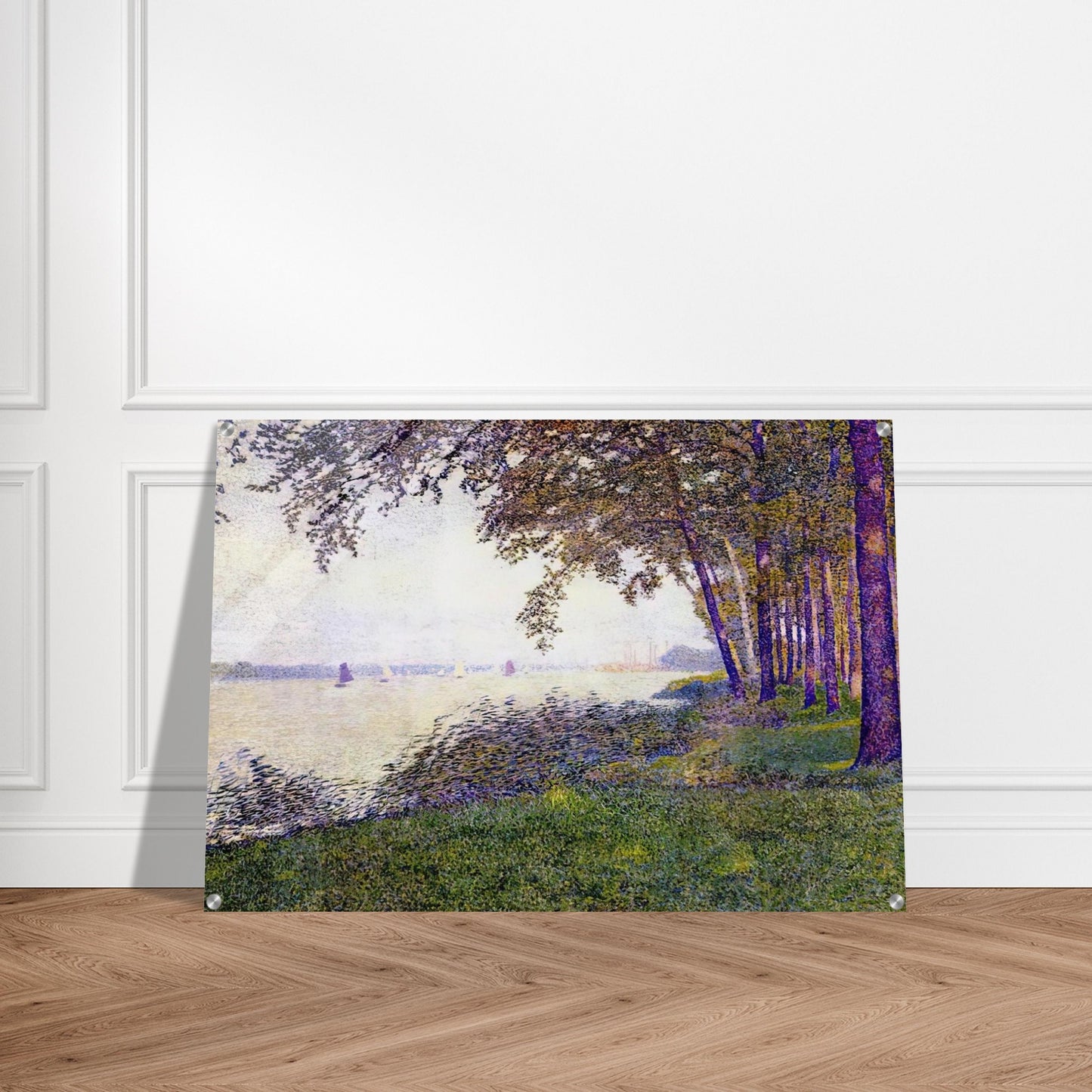 THE SCHELDE UPSTREAM FROM ANTWERP AFTER FOG 1892 - Theo van Rysselberghe Acrylic Print - 70x100 cm / 28x40″ inches