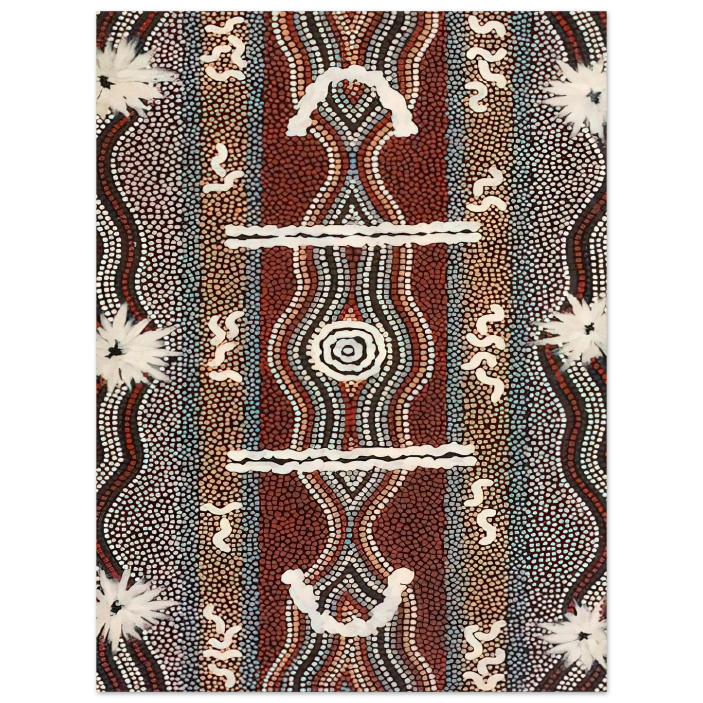 Clifford Possum Tjapaltjarri - Caterpillar Dreaming - 1998  75x100 cm / 30x40inches Fine Art Poster