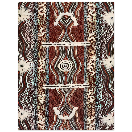 Clifford Possum Tjapaltjarri - Caterpillar Dreaming - 1998  75x100 cm / 30x40inches Fine Art Poster