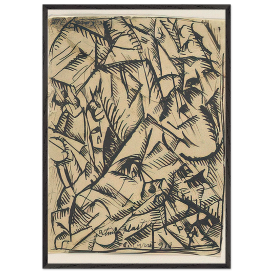 RITMI PLASTICI 1911 - Carlo Carra 70x100 cm / 28x40 inches Framed Art Print – Black Wooden Frame