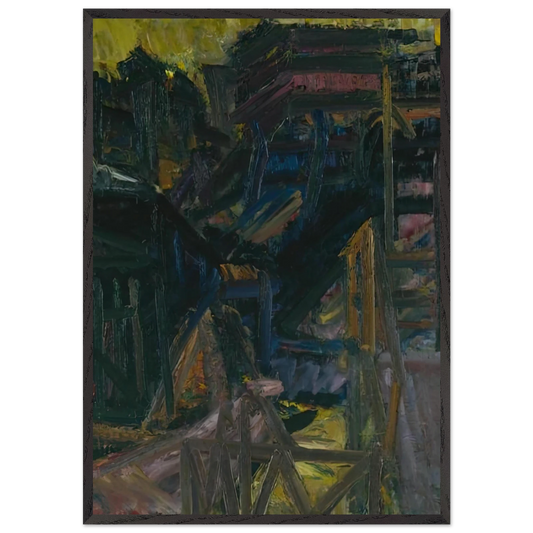 TO THE STUDIOS 1980 - Frank Auerbach 70x100 cm / 28x40 inches Framed Art Print – Black Wooden Frame