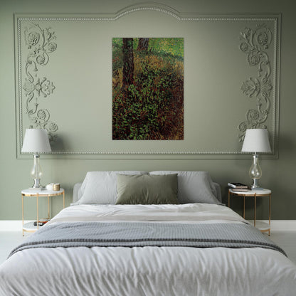 Undergrowth - Vincent van Gogh Brushed Aluminum Print - 70x100 cm / 28x40 inches | Vincent van Gogh Aluminum Print | Vincent van Gogh Prints
