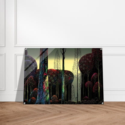 Gothic Forest - Eyvind Earle Acrylic Print - 70x100 cm / 28x40″ inches