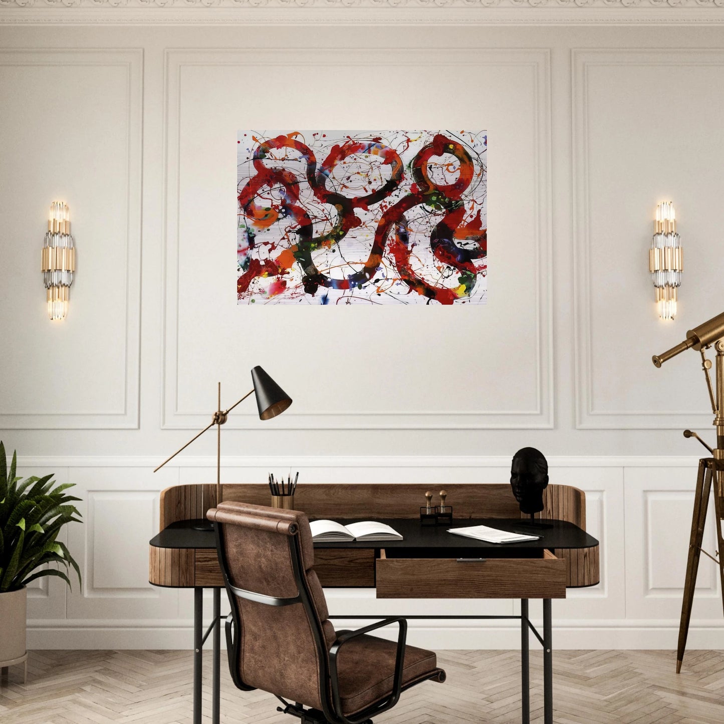 Untitled  SFP88-12  - Sam Francis Brushed Aluminum Print - 70x100 cm / 28x40 inches | Sam Francis Aluminum Print | Sam Francis Prints
