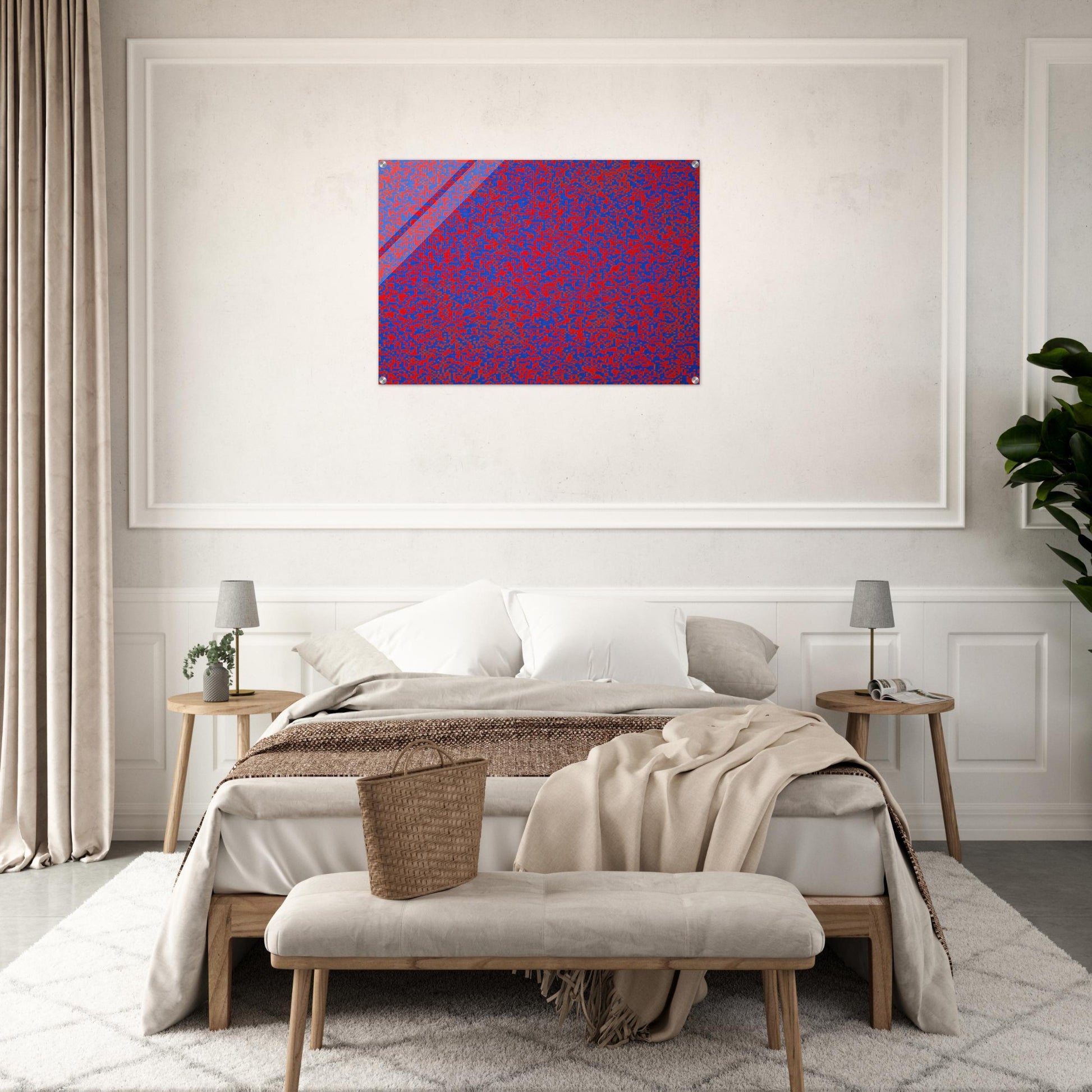 Random Distribution of 40,000 Squares Using the Odd and Even Numbers of a Telephone Directory detail - 1971 - Francois Morellet Acrylic Print - 70x100 cm / 28x40″ inches