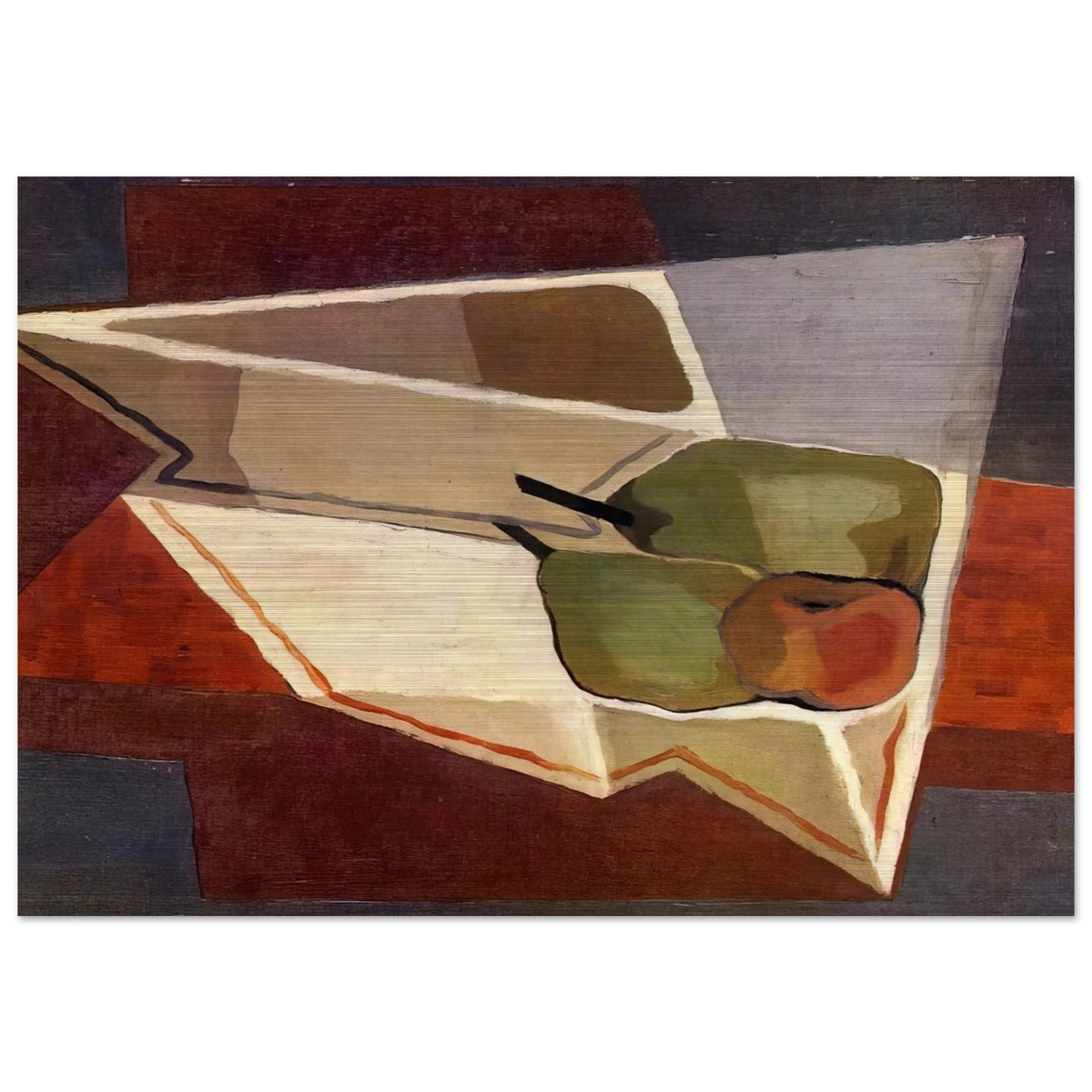 FRUIT WITH BOWL 1926 - Juan Gris Brushed Aluminum Print - 70x100 cm / 28x40 inches | Juan Gris Aluminum Print | Juan Gris Prints