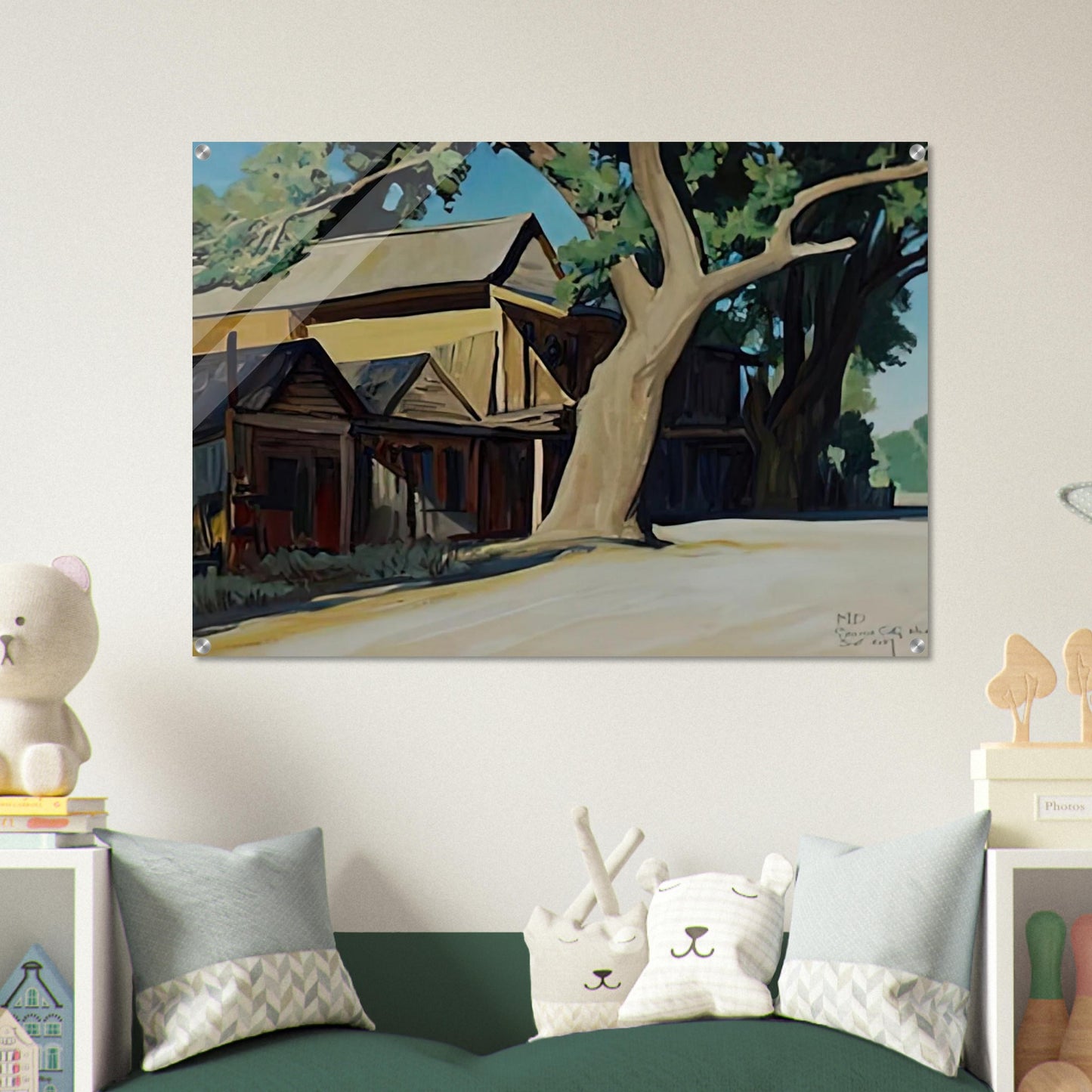 OLD CHINATOWN CARSON CITY NEVADA 1937 - Maynard Dixon Acrylic Print - 70x100 cm / 28x40″ inches