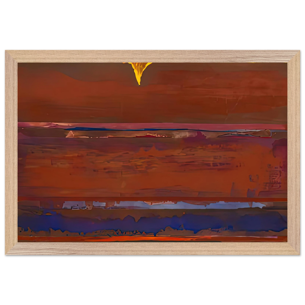 Helen Frankenthaler - Desert Pulse, 1991- Wall Art - 30x40 cm / 12x16 inches - Premium Wooden Framed Poster With Fine Art Paper-canvas - Black frame