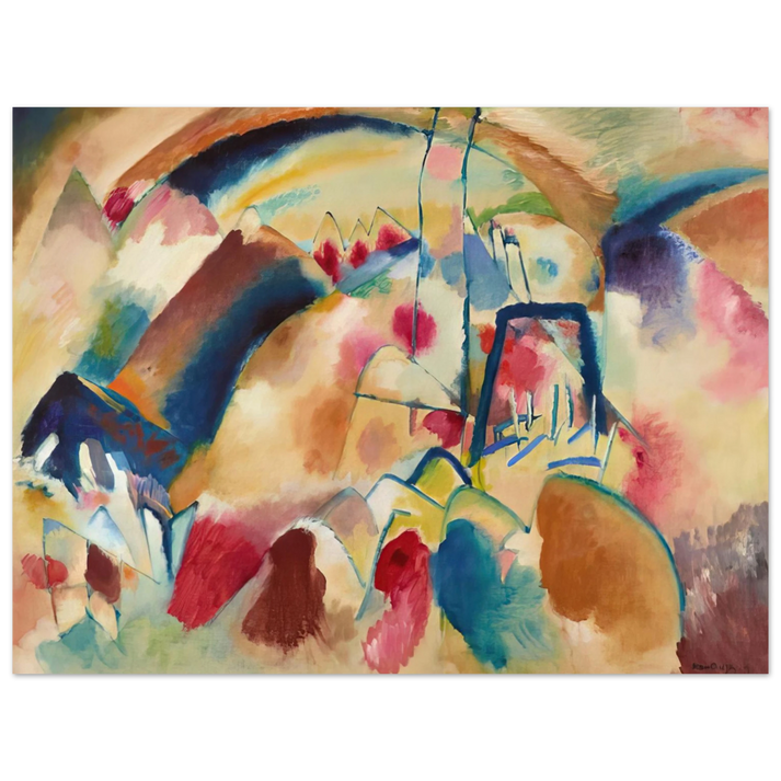 Wassily Kandinsky - LANDSCAPE WITH CHURCH 1913  75x100 cm / 30x40inches Fine Art Poster