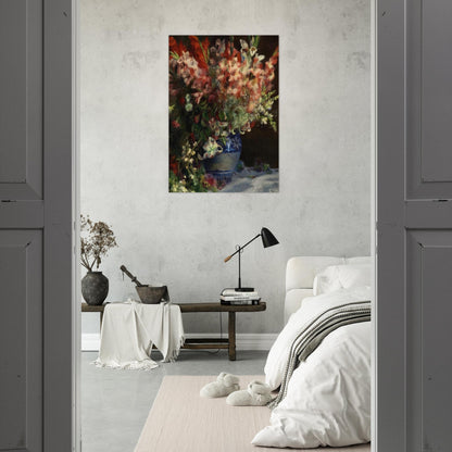Gladiolas in a Vase - Pierre-Auguste Renoir Brushed Aluminum Print - 70x100 cm / 28x40 inches | Pierre-Auguste Renoir Aluminum Print | Pierre-Auguste Renoir Prints