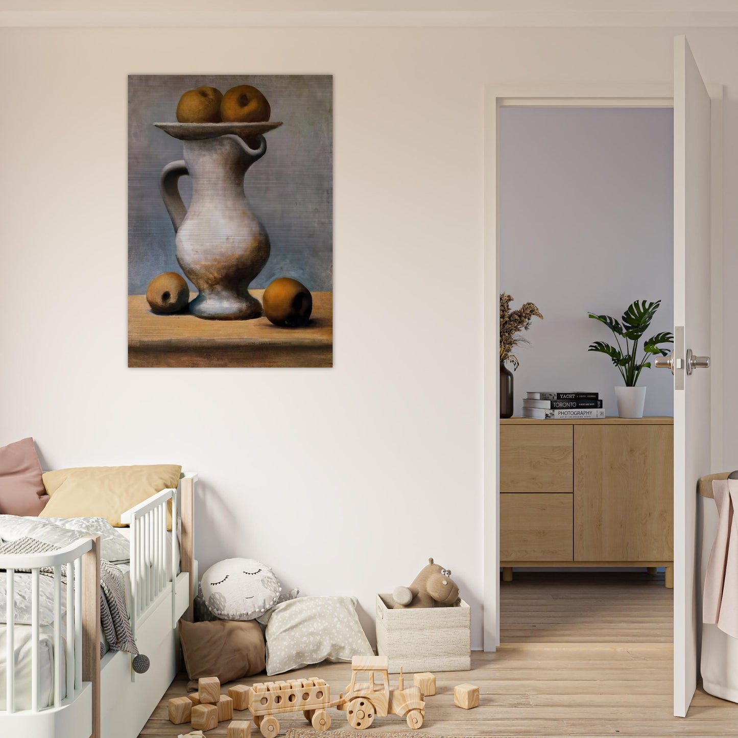 Still life with pitcher and apples - Pablo Picasso Brushed Aluminum Print - 70x100 cm / 28x40 inches | Pablo Picasso Aluminum Print | Pablo Picasso Prints