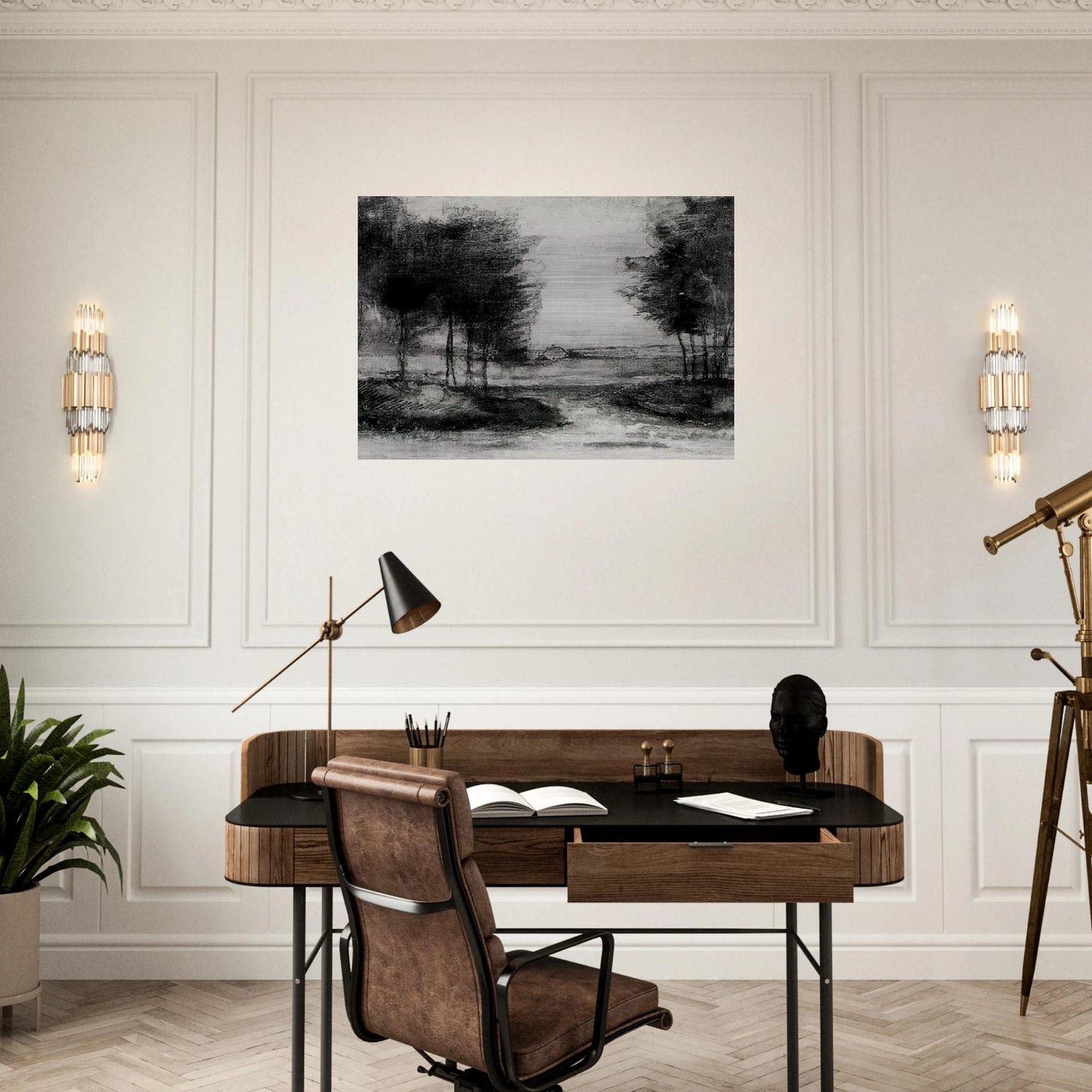 Landscape - Vincent van Gogh Brushed Aluminum Print - 70x100 cm / 28x40 inches | Vincent van Gogh Aluminum Print | Vincent van Gogh Prints