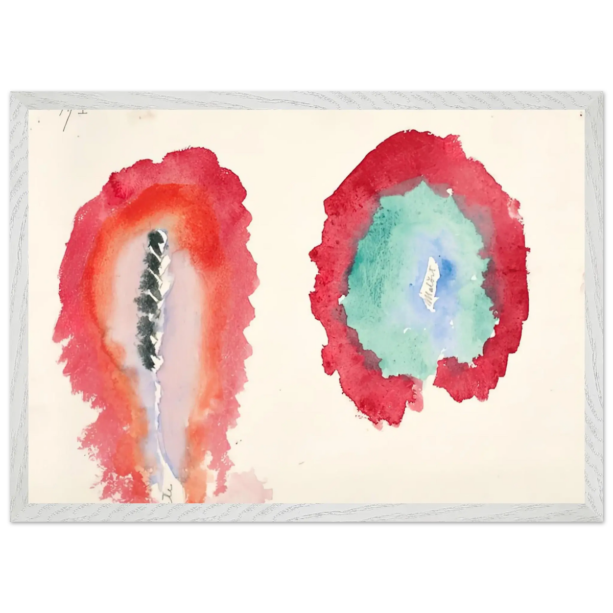 Hilma af Klint - WHEAT AND WORMWOOD 1922 Wall art - A3 (29.7 x 42  cm) - Premium Wooden Framed Poster With Fine Art Paper - White frame